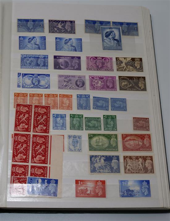 STAMPS, mint inc QV Penny Red Jubilee (part), GVI hi-vals and QEII (one stock book)